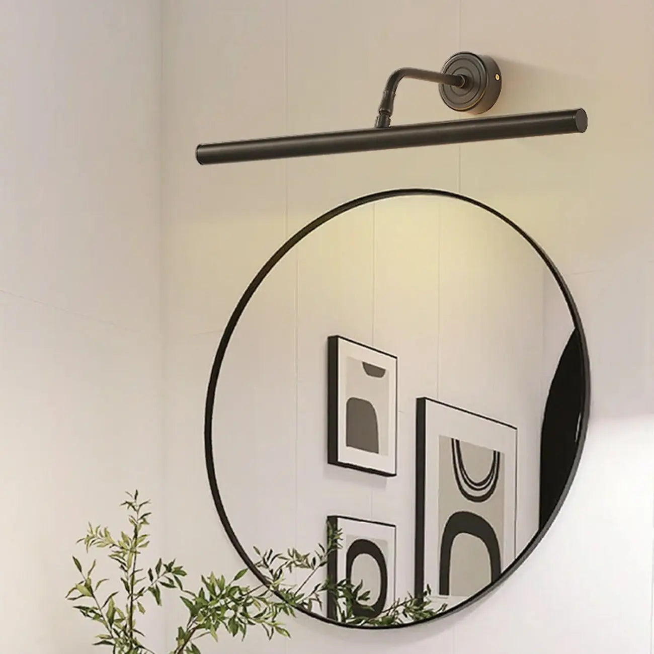 Modern Black Metal LED Bathroom Vanity Light Tube Shade