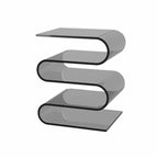 Contemporary Acrylic S-Shaped Side Table with Storage