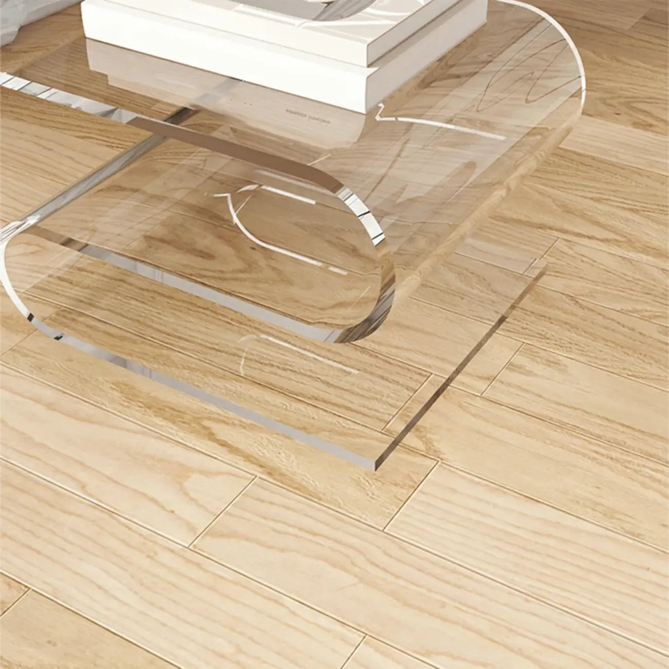Contemporary Acrylic S-Shaped Side Table with Storage