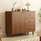 Modish Smooth Brown Wood Storage Cabinet for Kitchen