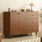 Modish Smooth Brown Wood Storage Cabinet for Kitchen
