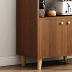 Modish Smooth Brown Wood Storage Cabinet for Kitchen