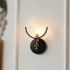 Stylish Glass Disc LED Wall Sconce Metal Support for Indoor