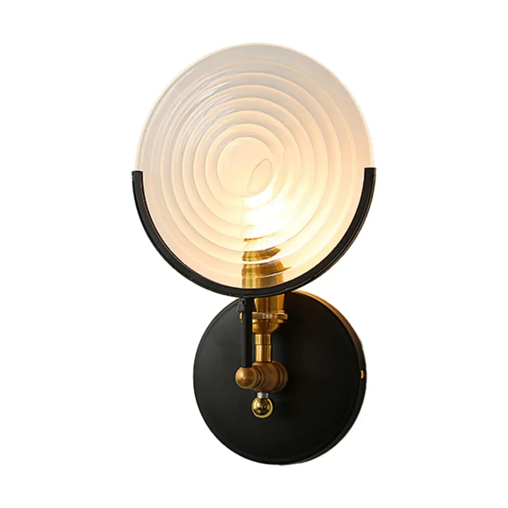 Stylish Glass Disc LED Wall Sconce Metal Support for Indoor