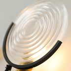 Stylish Glass Disc LED Wall Sconce Metal Support for Indoor