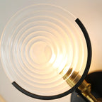 Stylish Glass Disc LED Wall Sconce Metal Support for Indoor