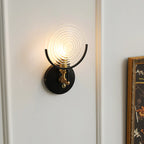 Stylish Glass Disc LED Wall Sconce Metal Support for Indoor