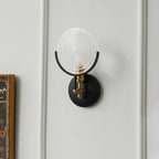 Stylish Glass Disc LED Wall Sconce Metal Support for Indoor