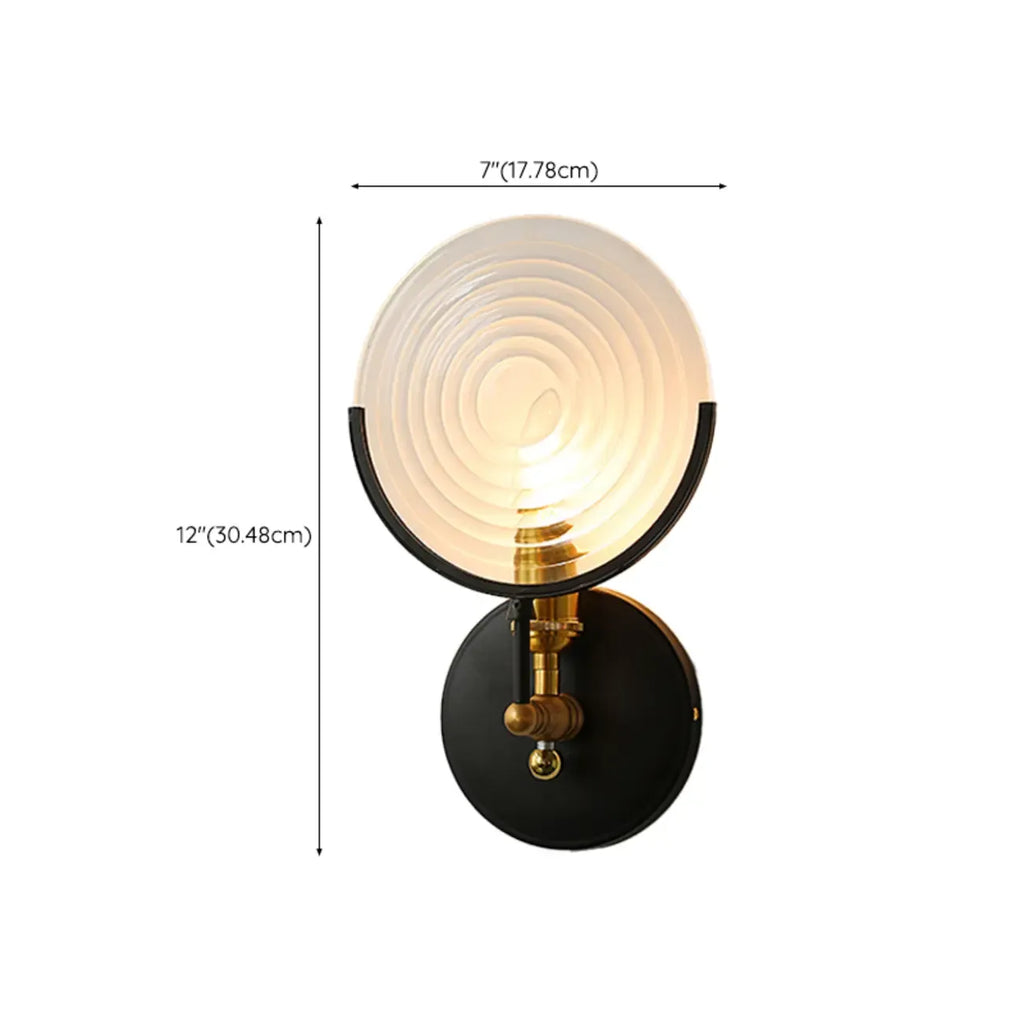 Stylish Glass Disc LED Wall Sconce Metal Support for Indoor