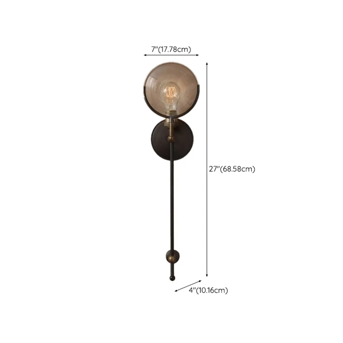 Stylish Glass Disc LED Wall Sconce Metal Support for Indoor
