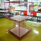 Glam Acrylic Square End Table with Open Storage for Living Room