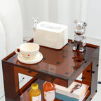 Glam Acrylic Square End Table with Open Storage for Living Room