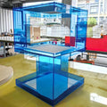 Glam Acrylic Square End Table with Open Storage for Living Room