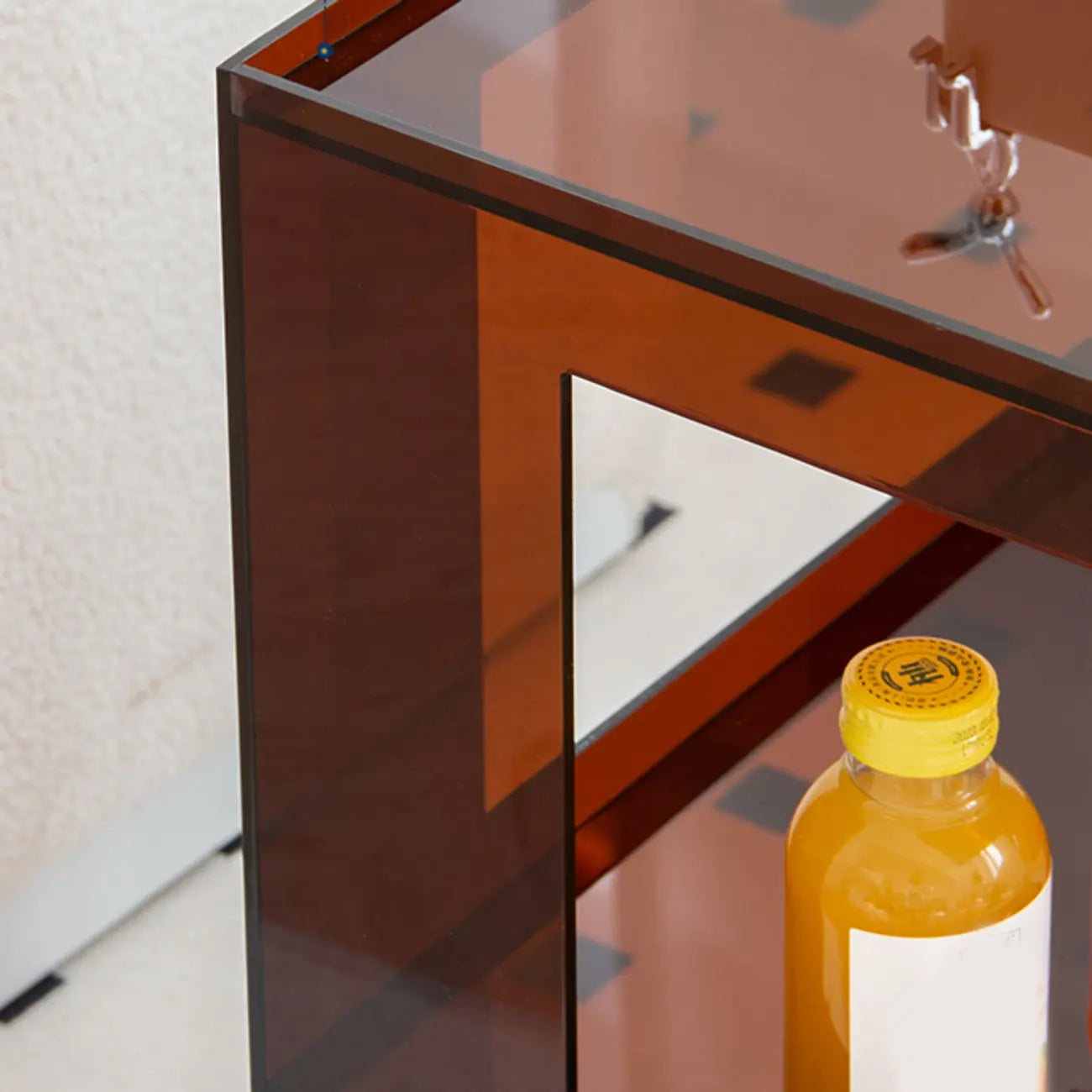 Glam Acrylic Square End Table with Open Storage for Living Room