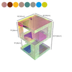 Glam Acrylic Square End Table with Open Storage for Living Room