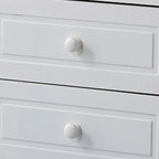 Classic Wood White Carved 2-Drawer Nightstand