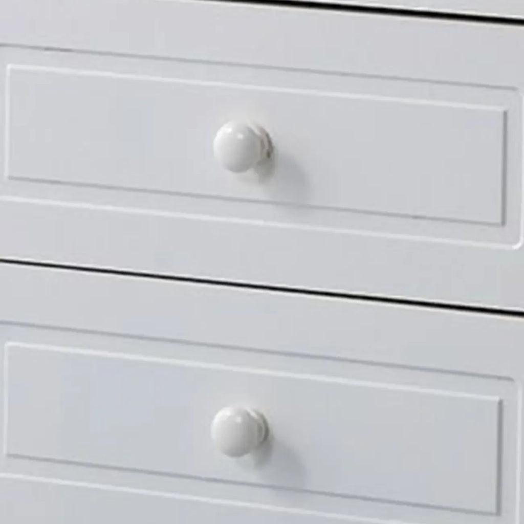 Classic Wood White Carved 2-Drawer Nightstand