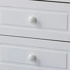 Classic Wood White Carved 2-Drawer Nightstand