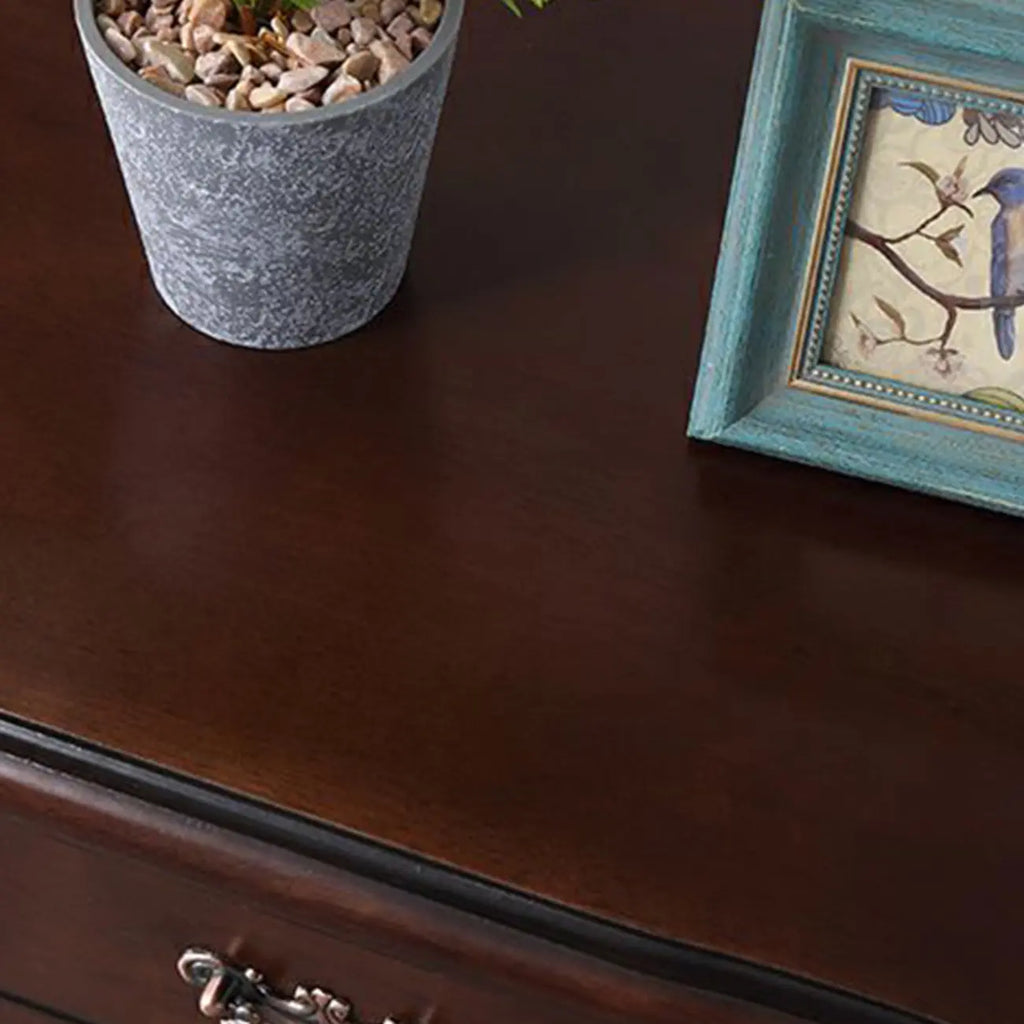 Classic Wood White Carved 2-Drawer Nightstand
