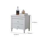 Classic Wood White Carved 2-Drawer Nightstand