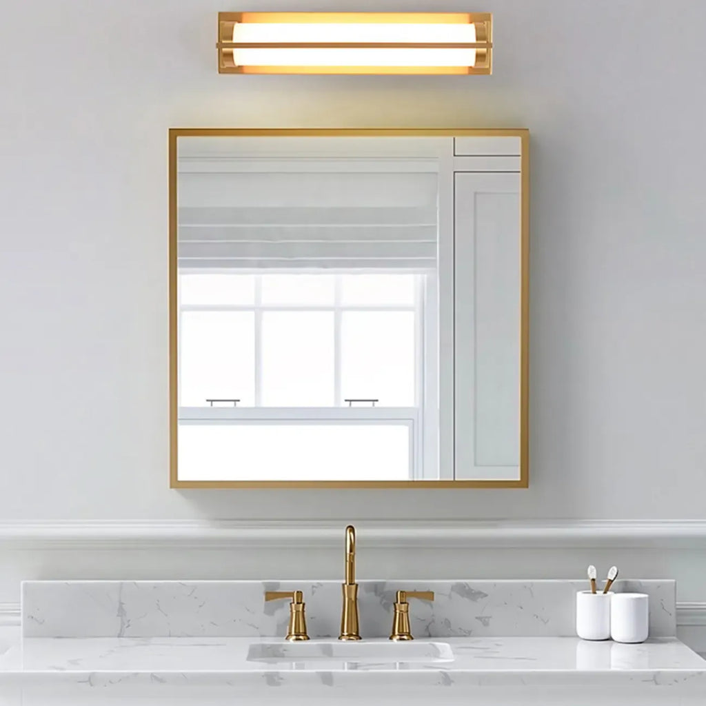 Straight Modern Gold Vanity Light with Warm LED for Bathroom