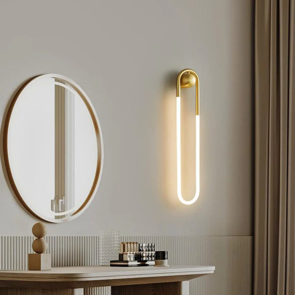 Modern Gold LED Oval Vanity Wall Light
