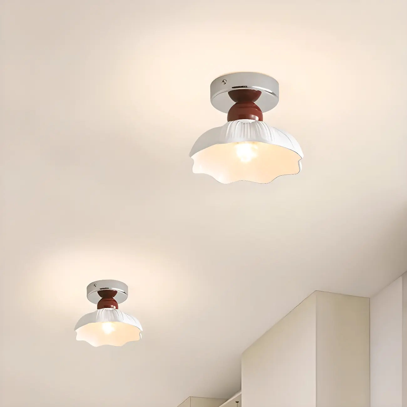 Elegant Resin LED Semi Flush Ceiling Light for Home Decor