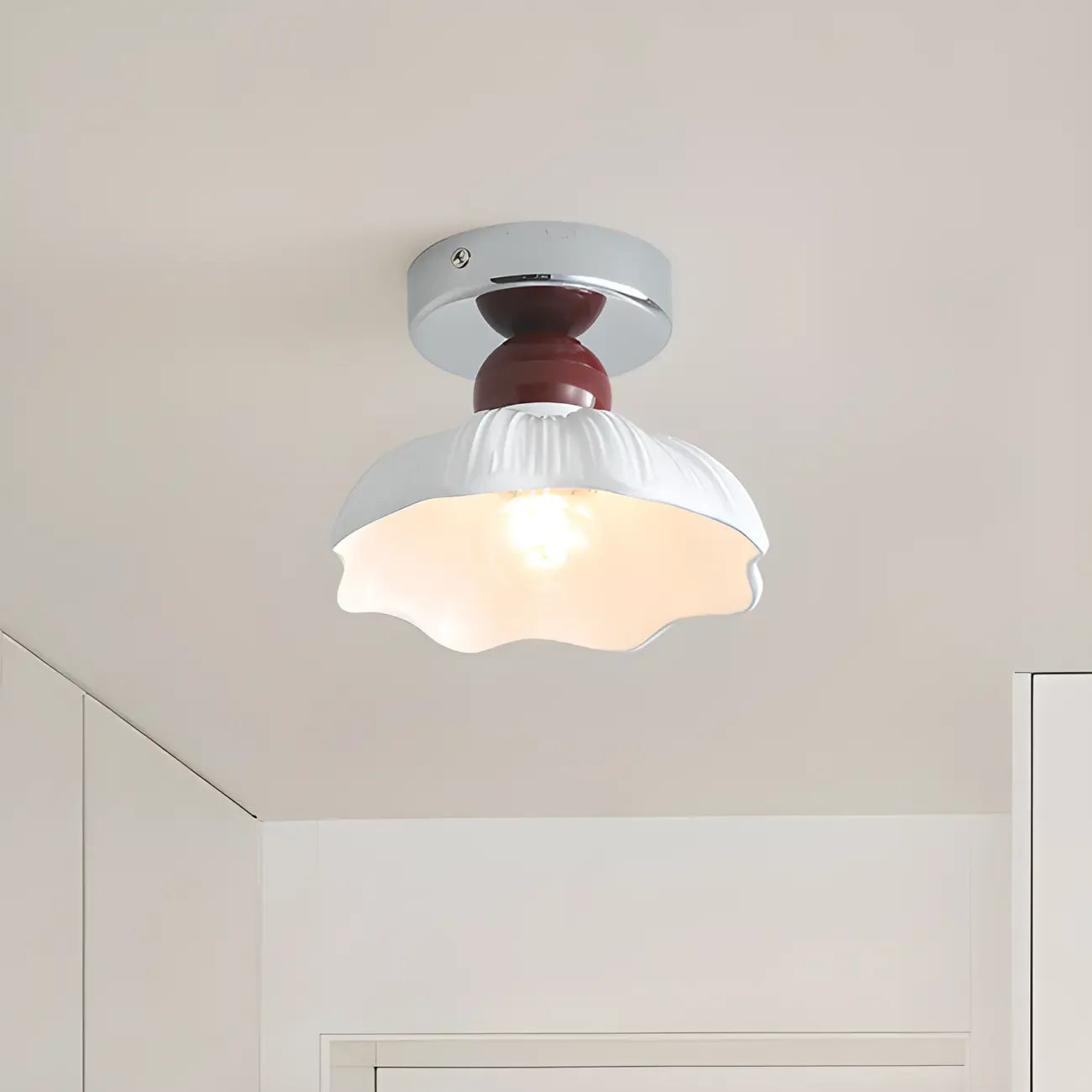 Elegant Resin LED Semi Flush Ceiling Light for Home Decor