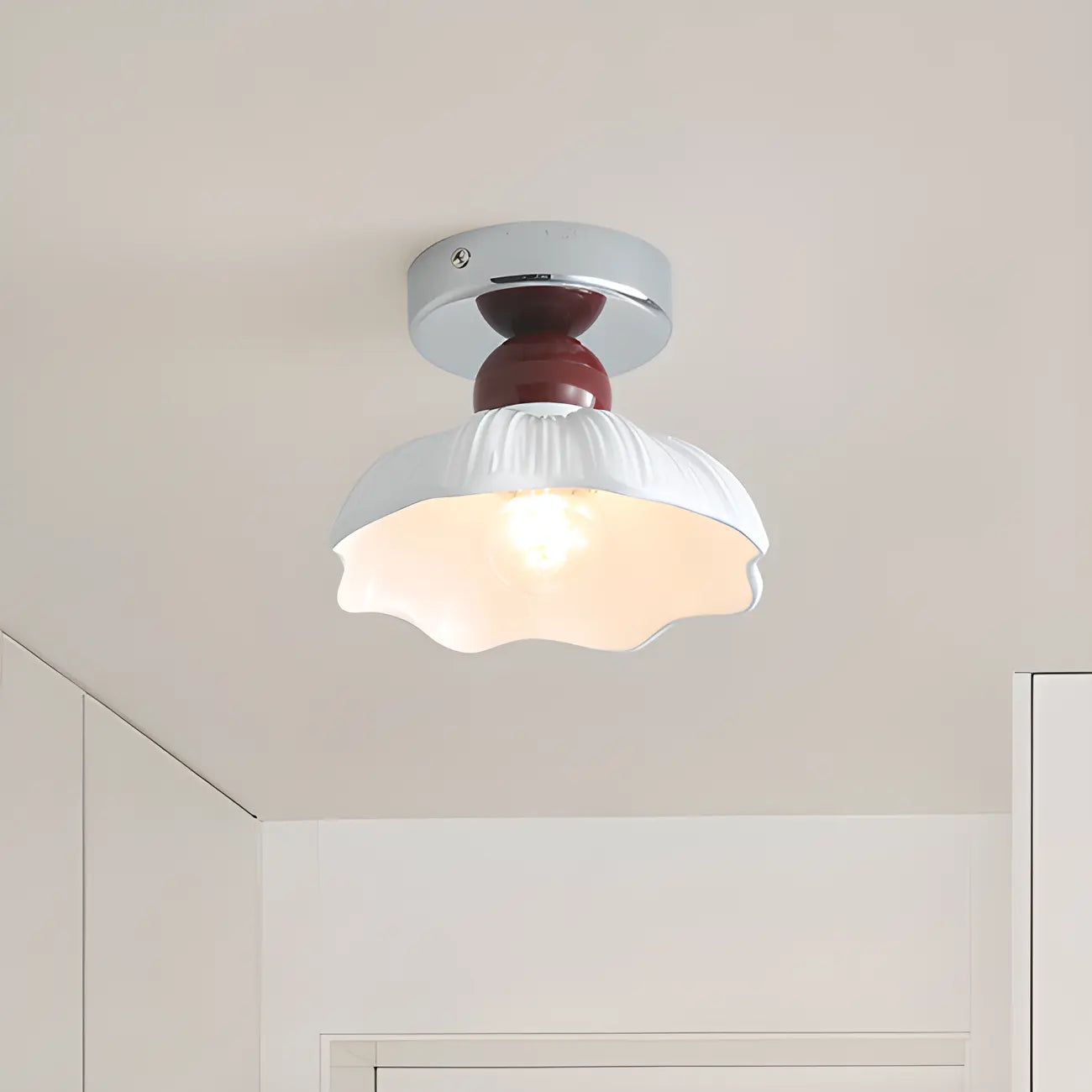 Elegant Resin LED Semi Flush Ceiling Light for Home Decor