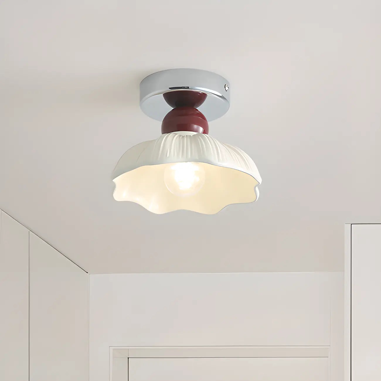 Elegant Resin LED Semi Flush Ceiling Light for Home Decor