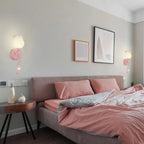 15 to 19 Inch Floral Wall Sconce with Glass Shade for Bedroom