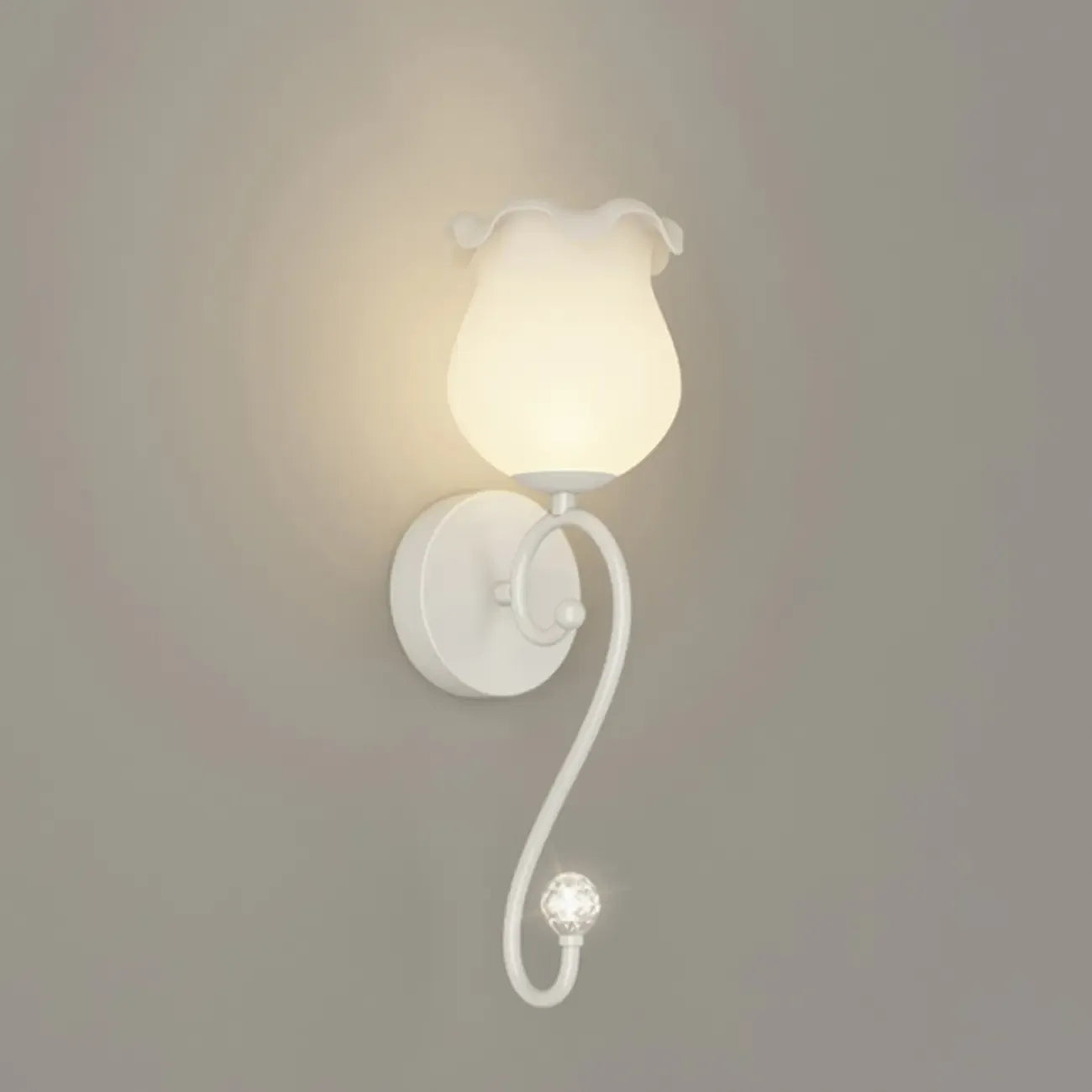 15 to 19 Inch Floral Wall Sconce with Glass Shade for Bedroom