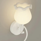 15 to 19 Inch Floral Wall Sconce with Glass Shade for Bedroom