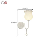 15 to 19 Inch Floral Wall Sconce with Glass Shade for Bedroom
