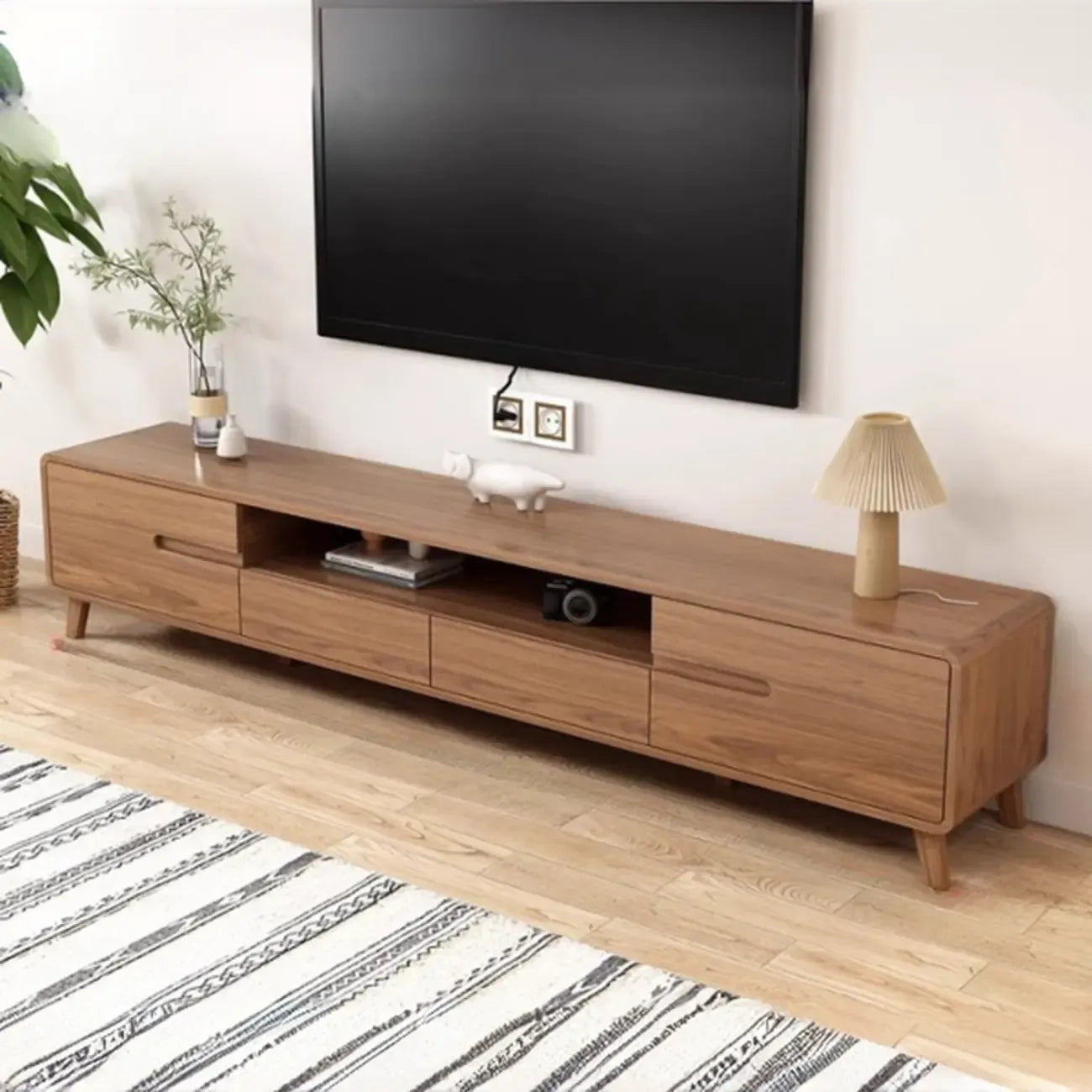 Modern wooden TV cabinet with storage