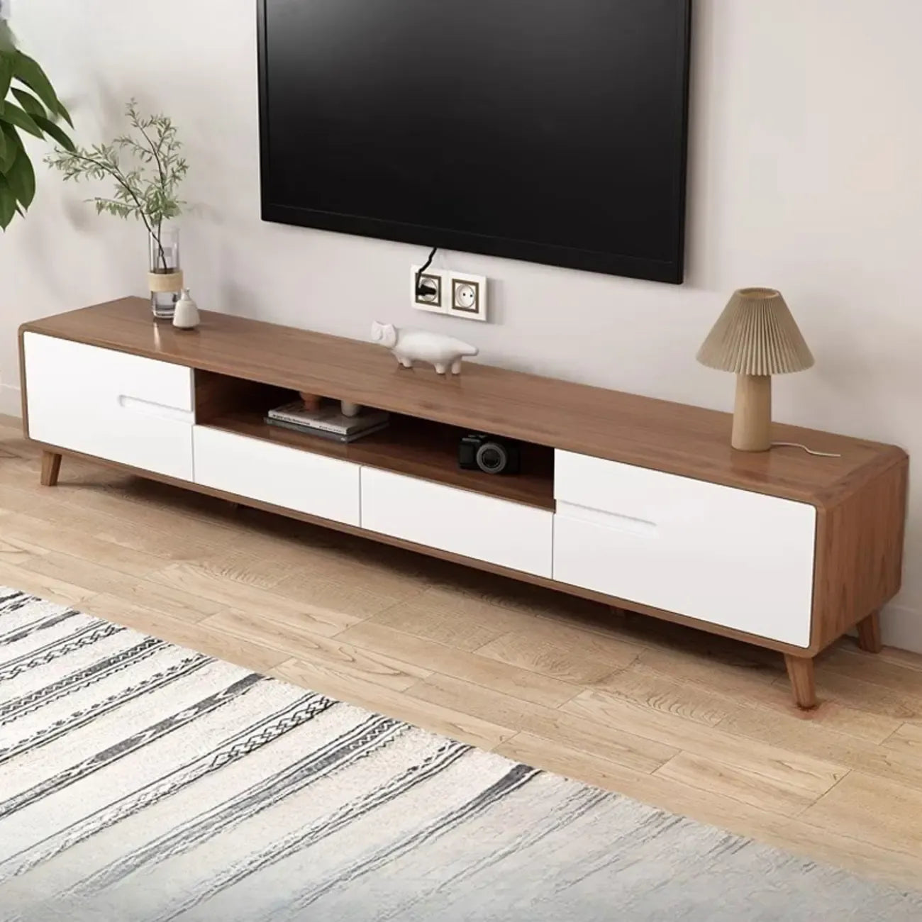 Modern wooden TV cabinet with storage