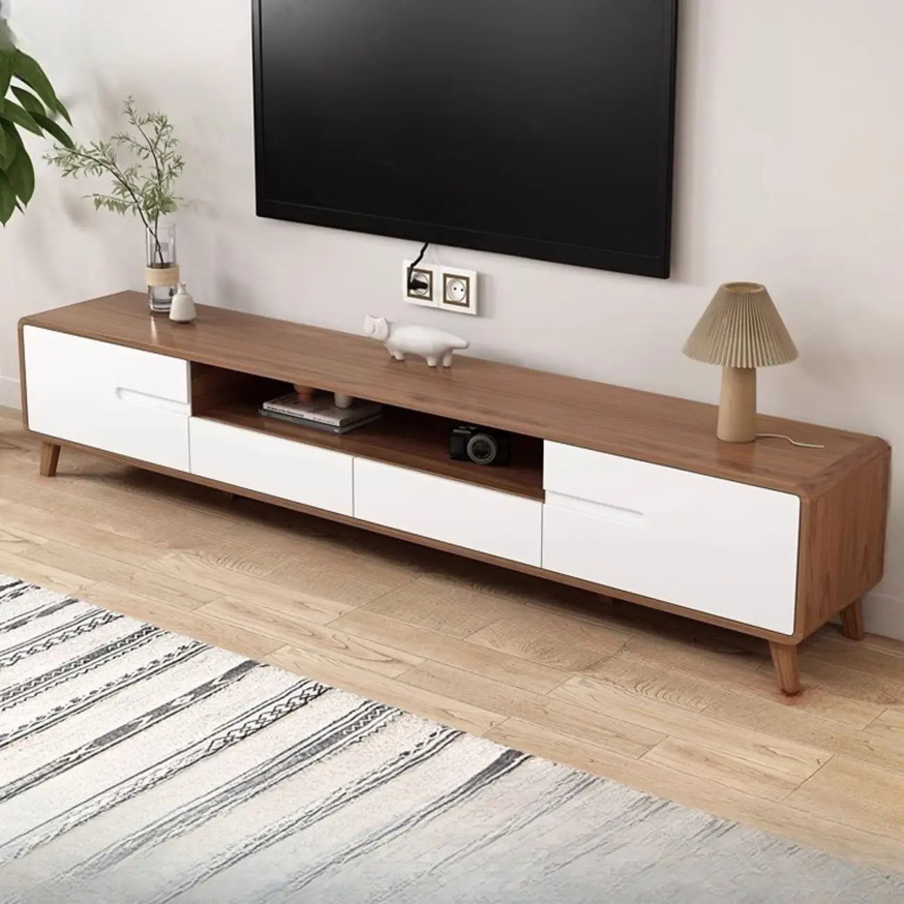 Modern wooden TV cabinet with storage