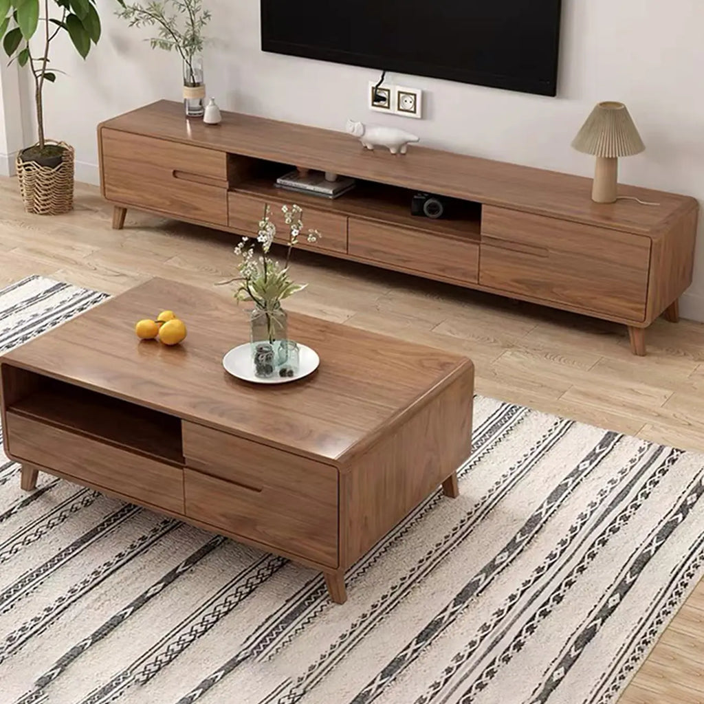 Modern wooden TV cabinet with storage