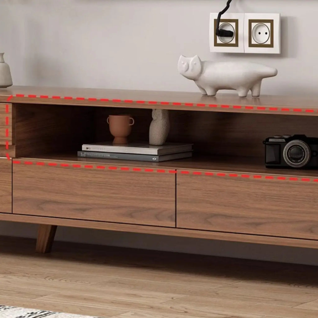 Modern wooden TV cabinet with storage