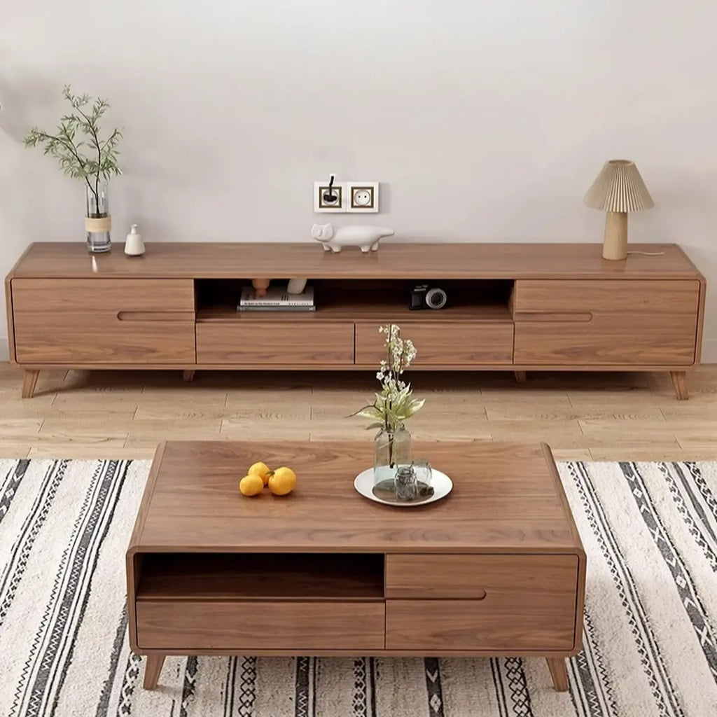 Modern wooden TV cabinet with storage