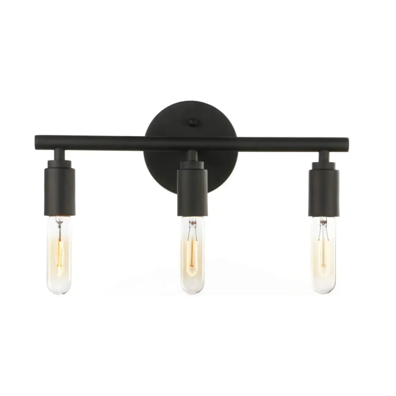 Industrial Black Metal 4-Light Cylinder Vanity Lights