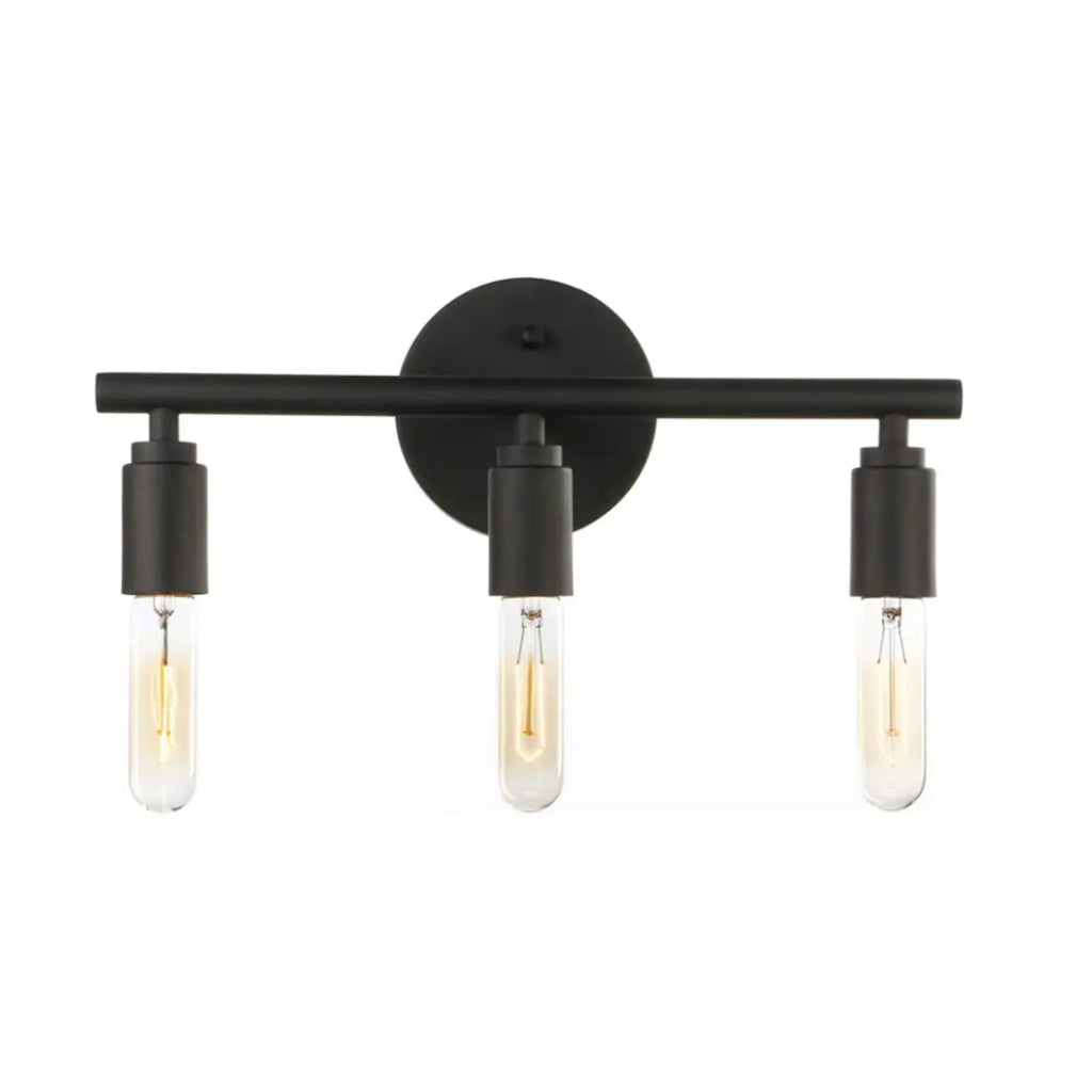Industrial Black Metal 4-Light Cylinder Vanity Lights