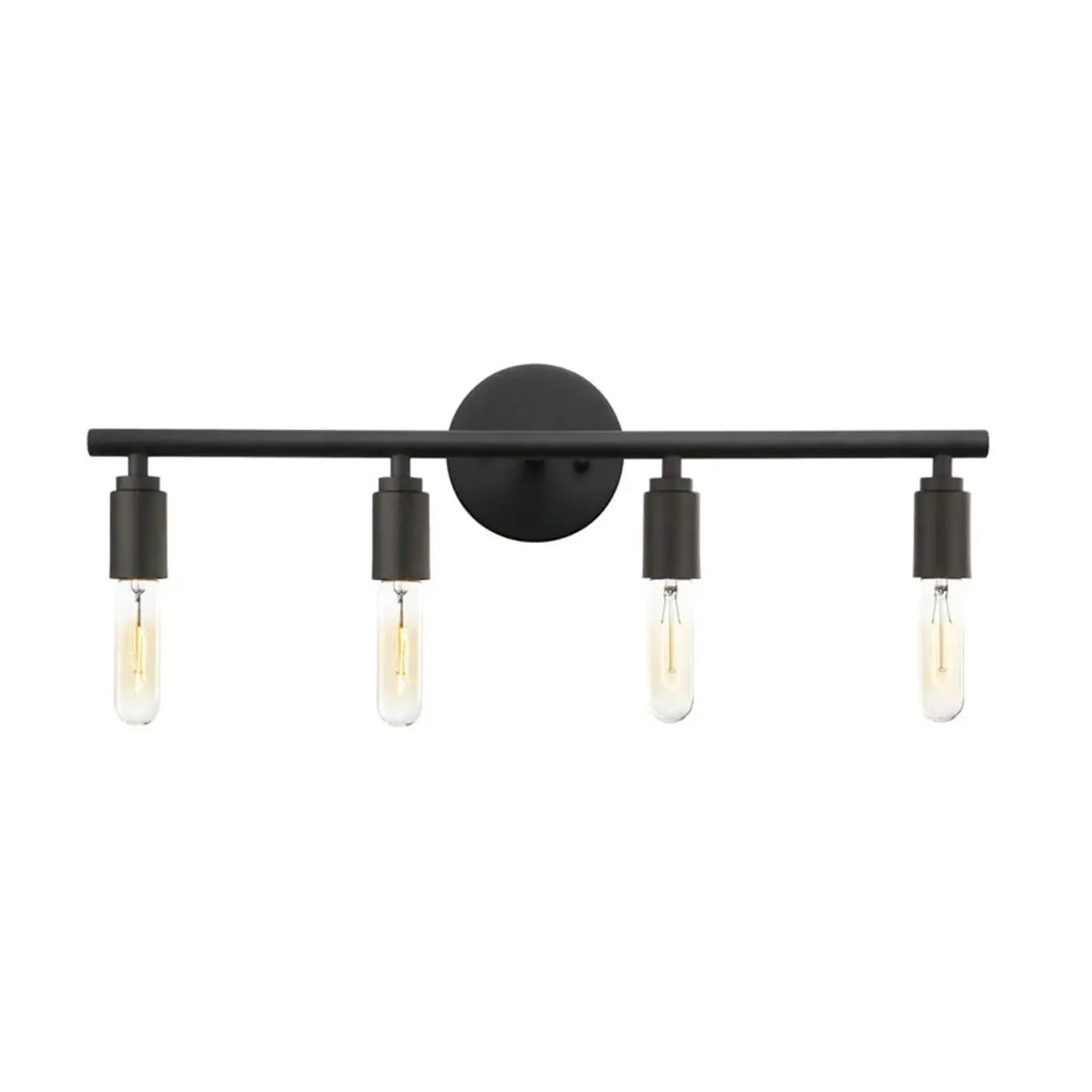 Industrial Black Metal 4-Light Cylinder Vanity Lights