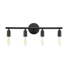 Industrial Black Metal 4-Light Cylinder Vanity Lights