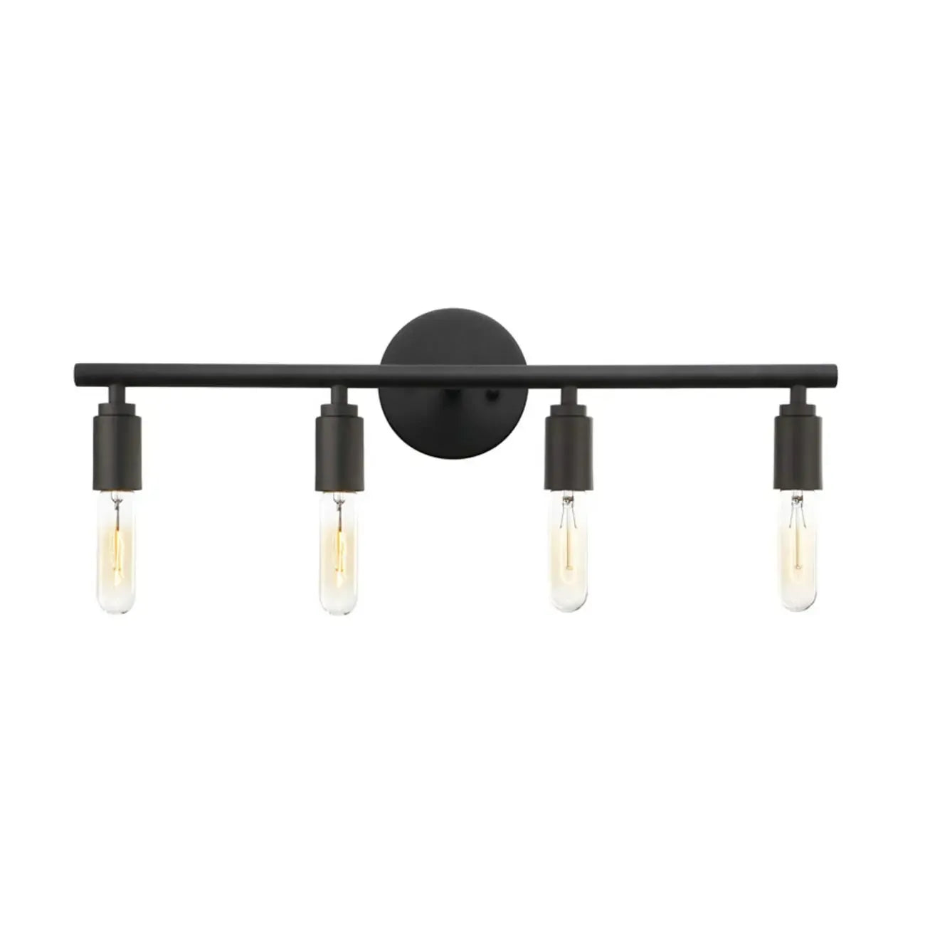 Industrial Black Metal 4-Light Cylinder Vanity Lights