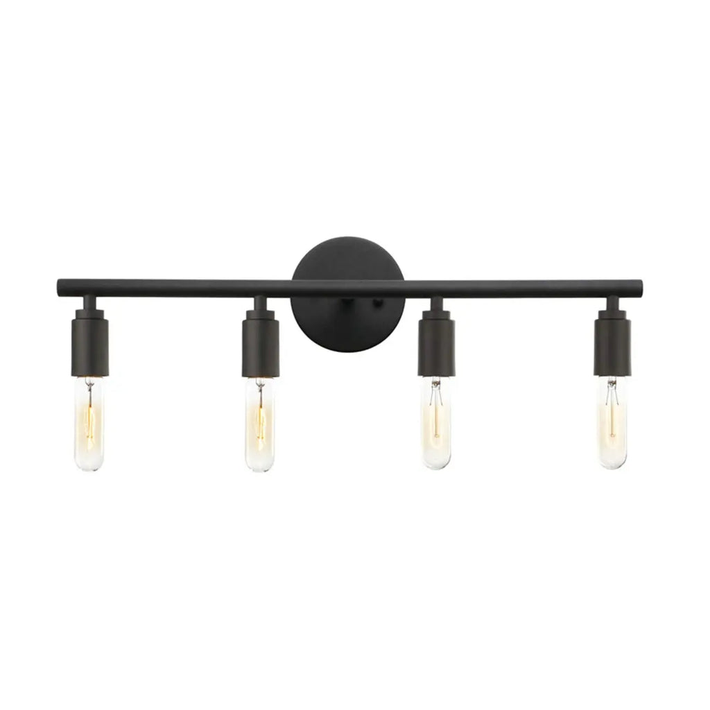 Industrial Black Metal 4-Light Cylinder Vanity Lights