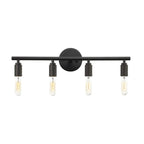Industrial Black Metal 4-Light Cylinder Vanity Lights