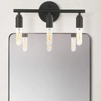 Industrial Black Metal 4-Light Cylinder Vanity Lights