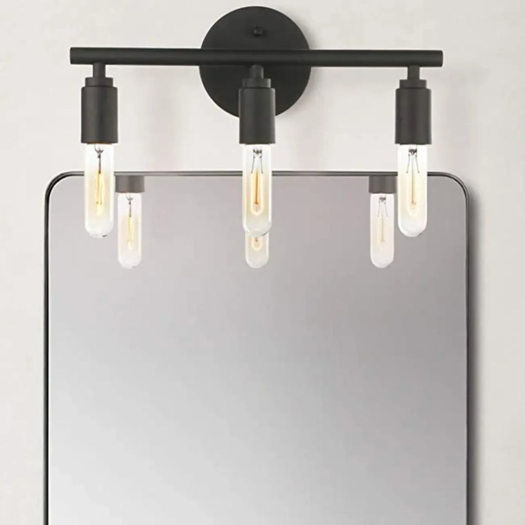 Industrial Black Metal 4-Light Cylinder Vanity Lights
