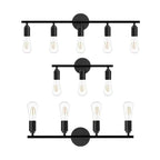 Industrial Black Metal 4-Light Cylinder Vanity Lights